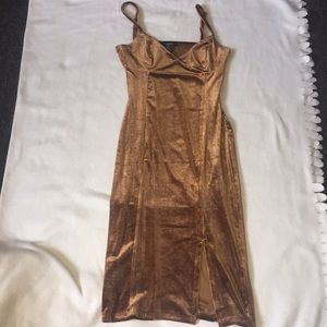 Long velvet brown dress